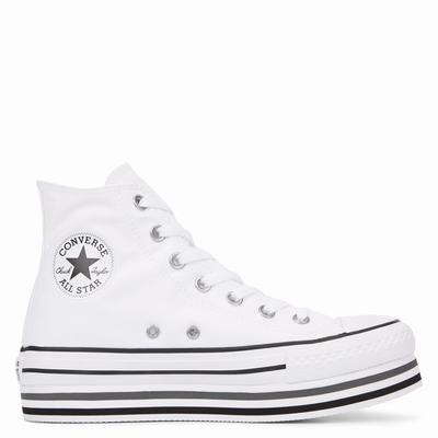 Férfi Converse Chuck Taylor All Star Platform Platform Cipő CO5671382 Fehér/Fekete